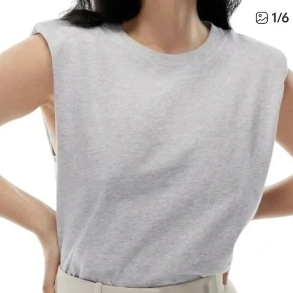 Grey Babaton Tank w Shoulder Pads